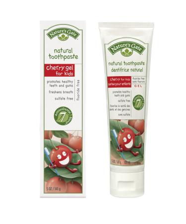 Nature's Gate Natural Toothpaste without Fluoride Cherry Gel 5 oz (141 g) (Pack of 4)