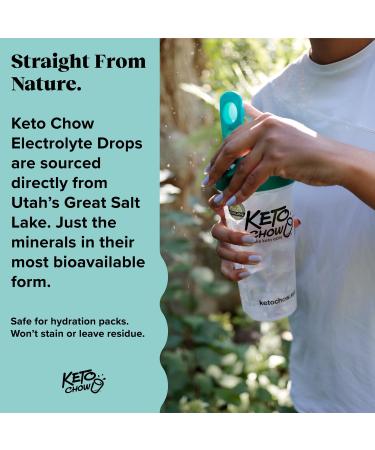 Keto Chow Electrolyte Hydration Drops | Sodium, Magnesium, Potassium & Trace Minerals | Keto & Fasting Friendly | Sugar Free | 24 ml (Pack of 1) - Buy Online on GoSupps.com