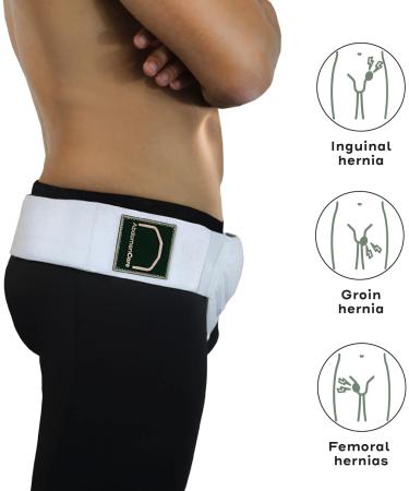 Abdomencare Inguinal Hernia Support Belt for Men & Women with 2 Compression Pads - L/XL (44- 55 IN) - Buy Online on GoSupps.com