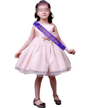 MEANT2TOBE 16th Birthday Sash and Tiara for Girls - Fabulous Set for Sweet 16 Party - Glitter Sash + Rhinestone Tiara - Purple Sparkle Gift Set - Buy Online on GoSupps.com