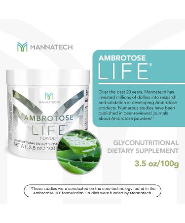 Immune Support Supplement, Mannatech Ambrotose Life (Powder) 100g, Supports Cell-to-Cell Communication and a Healthy Immune Defense, with Manapol Powder Pure 100% Natural Aloe Vera Supplement - Buy Online on GoSupps.com