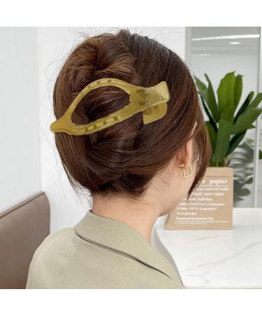Streysisl Ponytail Decorative Hair Clip Ponytail Duckbill Hairpin | Long Hair Clips for Styling - Long Hair Shower Clips for Teen Girls Women Styling Translucent olive green - Buy Online on GoSupps.com