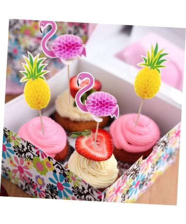 OFFSCH 19pcs Baking Decoration Insert Cake Topper Toppers Para Comida Cake Decor Topper Flamingo Cake Insert Decoration Fruit Cake Cupcake Three-dimensional Paper 3d Decorative Sign - Buy Online on GoSupps.com