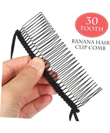 FRCOLOR Banana Side Comb Elastic Stretch Combs Hair Clips for Curly Hair Curling Angel Hair Pins Clip Clip Clip Hair Comb Women Headdress Ponytail Clamp 11x4cm black - Buy Online on GoSupps.com