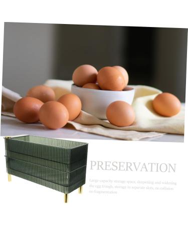 DOITOOL Box Fridge Egg Organizer Plastic Stand Drawers Plastic Egg Rack The Pet Tray Refrigerator re-usable Green 26.5X16X10CM - Buy Online on GoSupps.com