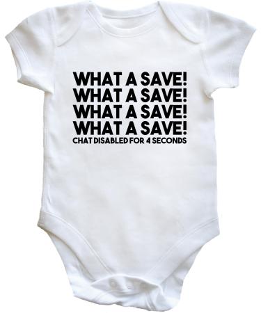 Hippowarehouse What a save What a save What a save What a save Chat disabled for 4 seconds baby vest bodysuit (short sleeve) boys girls