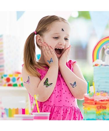 Konsait Kids Butterfly Temporary Tattoos 16 Sheets | Fake Tattoo Stickers for Girls, Children's Birthday Party Favors - Buy Online on GoSupps.com