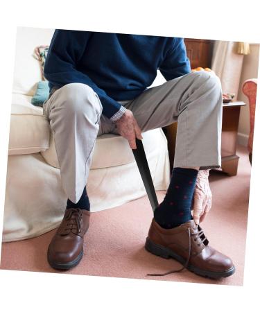 DOITOOL 2pcs Long Stainless Steel Shoehorn Set - Household and Travel Shoe Assist Tool for Men, Women, Kids - Pregnancy Helper, Black Handle - 41.3x4.3cm - Buy Online on GoSupps.com