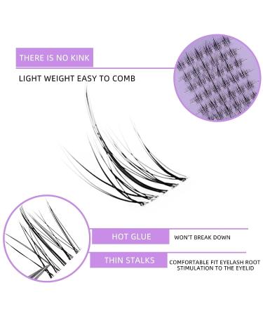 SAOTAENG Cluster Lashes DIY Kit - 48 Wispy Fluffy Individual Clusters | Reusable False Eyelashes Natural Look - 9-11mm C Curl (MF06-02) - Buy Online on GoSupps.com