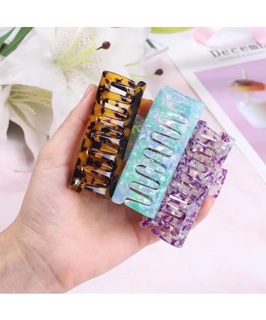 Deviegath 10 Pack Celluloid Rectangular Hair Claw Clips for Women and Girls - Buy Online on GoSupps.com