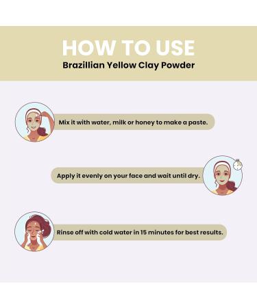 Brazilian Yellow Clay powder by mi nature | Cosmetic Grade | Great for DIY soap face masks scrub and bath bombs | 227g(8oz) (0.5lb) | Detoxifying Toning removes excess oil - Buy Online on GoSupps.com