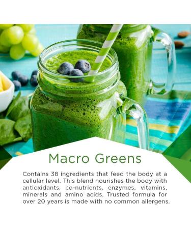 MacroLife Naturals Macro Greens Powder: 38 Superfood Probiotic Antioxidant Enzyme Supplement - Immunity Energy Cleanse - Non-GMO Vegan Gluten-Free Dairy-Free - 60 Servings - Buy Online on GoSupps.com