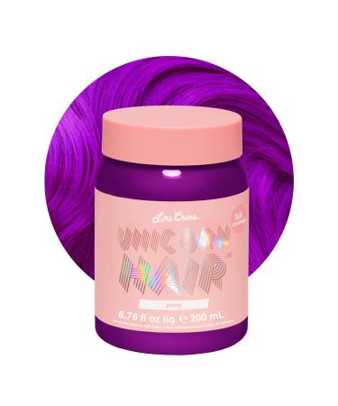 Lime Crime Unicorn Hair Dye Full Coverage  Pony (Violet Purple) - Vegan and Cruelty Free Semi-Permanent Hair Color Conditions & Moisturizes - Temporary Purple Hair Dye With Sugary Citrus Vanilla Scent