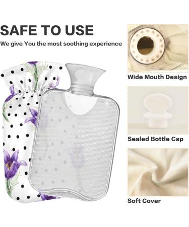 NAANLE Hot Water Bottle with Cover - Watercolor Flowers 2L | Pain Relief & Warmth for Back Hands & Neck - Hot & Cold Therapy - Buy Online on GoSupps.com