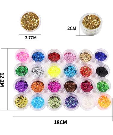 Body Glitter Face Glitter Festival Glitter Hair Glitter Nail Glitter Nail Art Kit Cosmetic Glitter for Wax Melts Art Nail Crafting Card Making Scrapbooking Party (24 Colors) Colour 1 - Buy Online on GoSupps.com