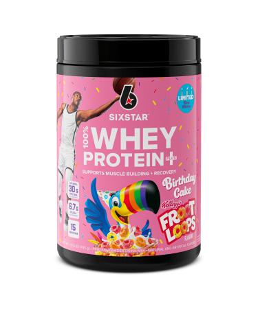 Six Star Whey Protein Powder Plus | Muscle Building & Recovery Plus Immune Support | Muscle Builder for Men & Women | Kellogg’s Froot Loops Birthday Cake Flavor | 1.5lb