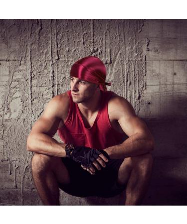 4-Piece Silky Durag Caps Headwraps + Silk Wave Cap for Men | Long Tail & Wide Elastic Band | HY-1 - Buy Online on GoSupps.com