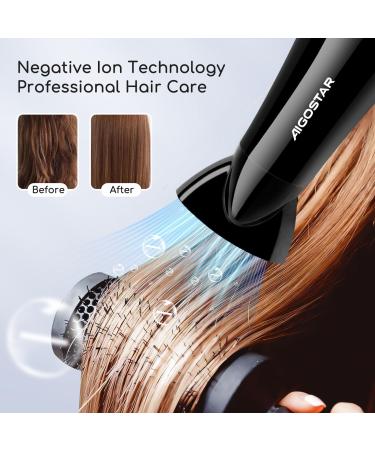 Aigostar Lora 2400W Ionic Hair Dryer - 3 Temperature Levels 2 Airflow Speeds Black - International Shipping Available - Buy Online on GoSupps.com