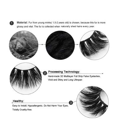 Veleasha 100% Real Mink 3D Luxurious False Eyelashes - Handmade Natural Long Cross Lashes - No.A11 - Buy Online on GoSupps.com