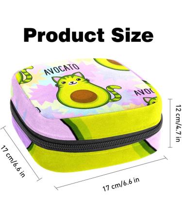 Avocado Cat Sanitary Napkin Storage Bag - Portable Period Kit Pouch for Women - Buy Online on GoSupps.com