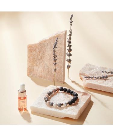 Zebra Jasper Lava Anxiety Bracelet for Women | Aromatherapy Crystal Diffuser with Good Sleep Oil | Anti-Anxiety Relief Wellness Gift | 19cm Medium Size | Gift Box Included - Buy Online on GoSupps.com