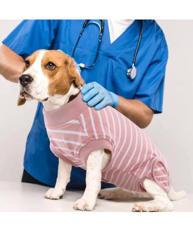 Breathable Post-Surgery Dog Body Suit - Hjumarayan XXL Pink Striped Castration Recovery for Small & Medium Dogs - Buy Online on GoSupps.com