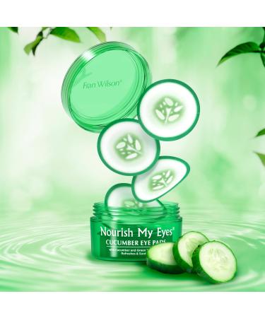 Fran Wilson NOURISH MY EYES Cucumber and Green Tea Pads - 36 Pads each At-Home Spa Treatment to reduce puffiness Revitalize Your Eyes: Easy-to-Use Cucumber Eye Pads for Dark Circles (Pack of 2)
