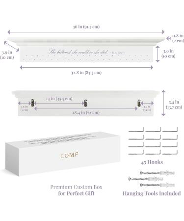 Girls' 3FT White Medal Hanger, Trophy Shelf & Ribbon Holder - Strong Hooks for Sports Awards Display - Buy Online on GoSupps.com