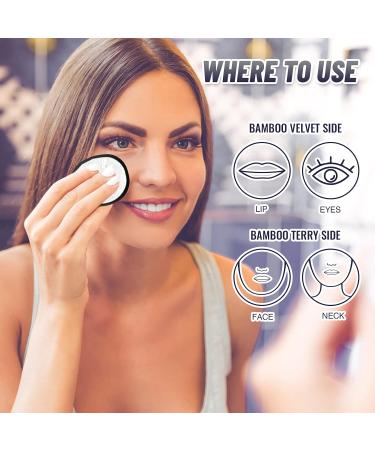 Veemos Reusable Cotton Pads - 14 Double-Sided Makeup Remover Pads with Washable Bag & Storage Box | Eco-Friendly Bamboo Cotton Pads (Gray) - International Shipping - Buy Online on GoSupps.com