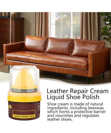 manting Leather Repair Cream Liquid Shoe Polish | Shoe Cream With Sponge Applicator | 50ml Leather Shoe Polish With Sponge Applicator | Shoe Cream Shoe Polish Kit | For Sofas Furniture Car Interiors Brown - Buy Online on GoSupps.com