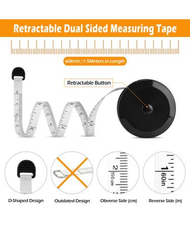 Retractable Dual Sided White Measuring Tape - 150cm/60 inch Soft Tape Measure for Sewing and Tailoring - Buy Online on GoSupps.com
