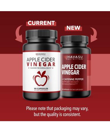 HAVASU NUTRITION Apple Cider Vinegar Capsules with Cayenne Pepper - 60 Count for Bloating Relief - Buy Online on GoSupps.com