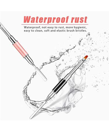 TOROKOM 2Pcs Dual-Ended Stainless Steel Poly Gel Brush & Spatula for Nails Extension (Pink & Black) - Nail Application Tool - Buy Online on GoSupps.com