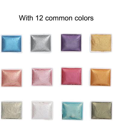 Nail Watercolor Paint Set 12 Colors Solid Metallic Nail Color Powder Pigment Set Body Painting Fluorescent Powder for Nail Artists and Beginners - Buy Online on GoSupps.com