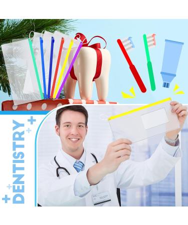 Timgle 200 Pcs Dental Zipper Pouches - 10x4 Inch Clear Toothbrush Cases with Business Card Holder for Dental Hygiene & Office Prizes - Assorted Colors - International Shipping - Buy Online on GoSupps.com