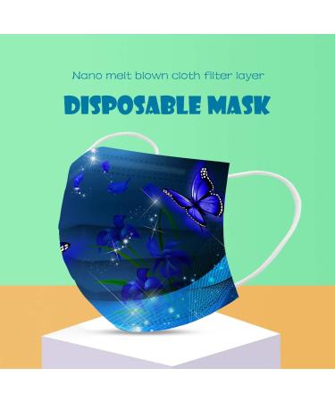 Goddess Accent 50 Pack Disposable Face_Mask Cute Floral Tie Dye Printed Protection for Adults Women - Buy Online on GoSupps.com