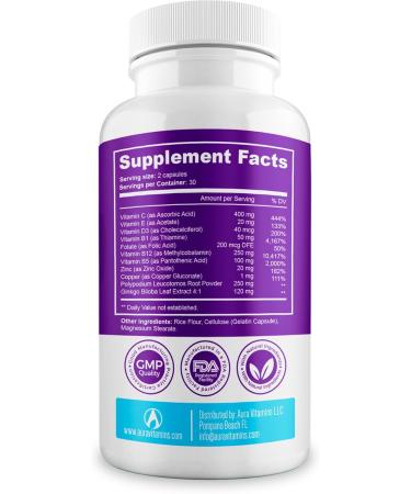 AURA VITAMINS Vitiligo Supplement for White Spots on Skin Improve Skin Pigmentation Support and Reduce 60 Capsules - Pack Of 2 - Buy Online on GoSupps.com