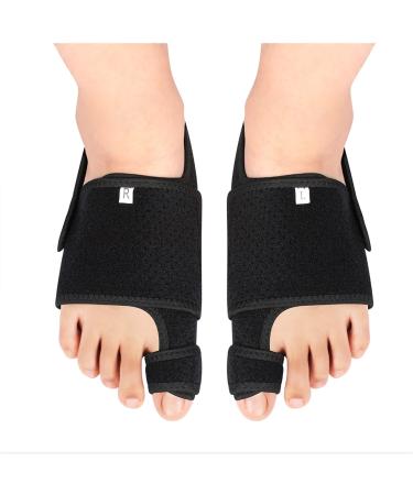 Bunion Corrector Toe Separator Hallux Valgus Corrector Three Dimensional Pressure Hallux Valgus Corrector Black PU silicone arch pad for Women & Men Hallux Valgus Correction (1 pair)
