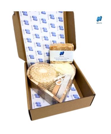 Spa Kit Birthday Box | Loofah Body Brush & Gingered Peaches Goat Milk Soap | Perfect Gift for Spa Lovers - Buy Online on GoSupps.com