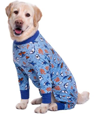 BT Bear 4XL Blue Shark Dog Onesie | Joint Protection Pajamas for Large Dogs - Buy Online on GoSupps.com