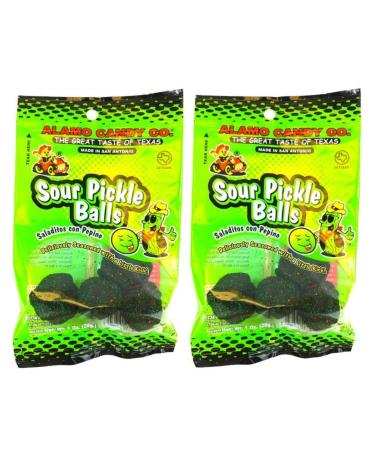 Alamo Candy Sour Pickle Balls, 1 Oz (Pack of 2) 1 Ounce (Pack of 2)