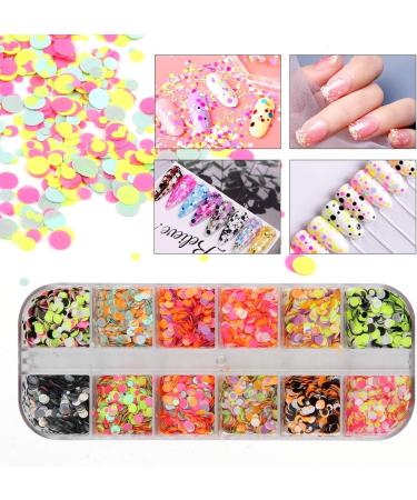 Nail Seedlettes - 36 Glitter Sequin Shapes (Hearts Stars Moons) | Holographic Nail Art Accessories for DIY Crafts & Decorations - Buy Online on GoSupps.com