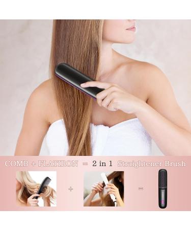 Cordless Hair Straightener Brush - Portable Anion Styling Tool for Women | Lightweight Ceramic Anti-Scald Travel-Friendly Salon Quality - Buy Now - Buy Online on GoSupps.com