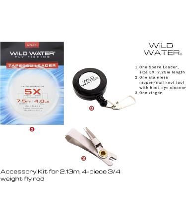 Wild Water Standard Fly Fishing Combo Starter Kit - 3 or 4 Weight, 7 Ft Graphite Rod with Accessories, Aluminum Reel, Fly Box, and Flies - Buy Online on GoSupps.com