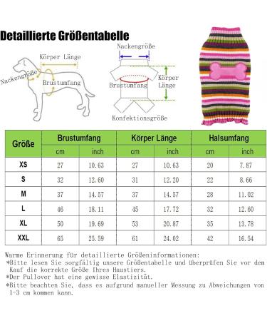 Buy Hrttsy Christmas Dog Sweater | Warm Winter Pet Costume for Small & Medium Dogs - X-Mall Pink Striped Bones - Buy Online on GoSupps.com