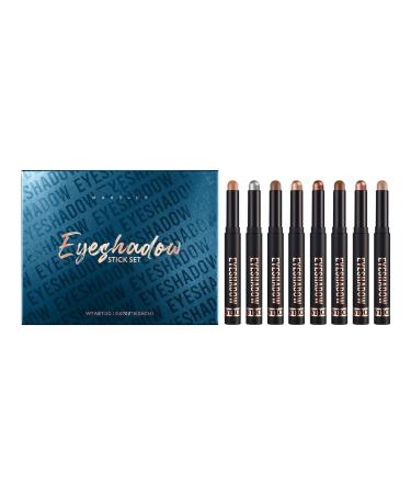 Generisch 2024 Eyeshadow Pencil 8 Colors Multicolor Glitter Eyeshadow Long Lasting High Lightening Powder Vegan (One Size)