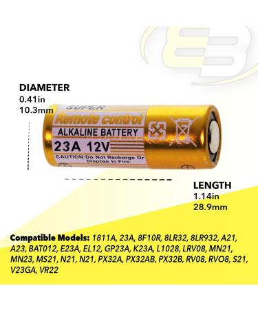 Buy 3X Alkaline 12V Battery Replaces 1811A 23A A21 A23 & More | International Shipping Available - Buy Online on GoSupps.com