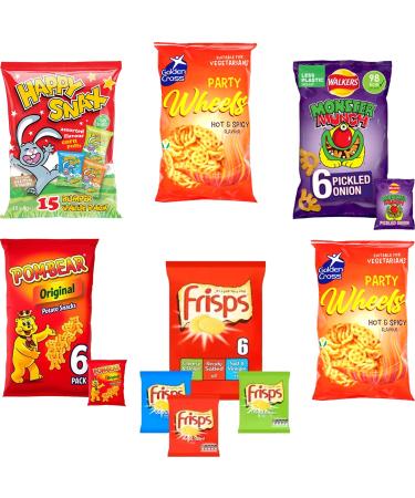 35 x Mixed Mini Chips Crisps Bags Collections - Deliciously light & Crispy Chips Bags - 5 Mixed Flavours of Chips Bags - Buy Online on GoSupps.com