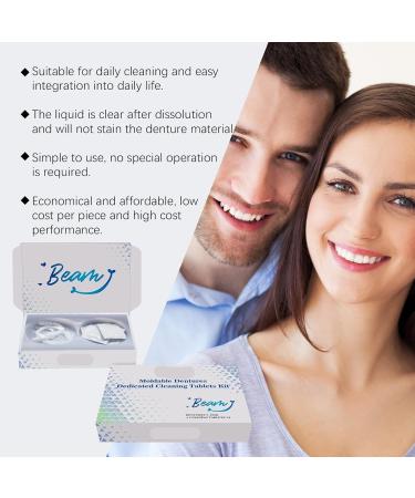 Denture Cleaning Tabs Set For Silicone Dentures - Gentle Fast-Acting Easy To Use - Maintains Cleanliness & Comfort(2PC) - Buy Online on GoSupps.com