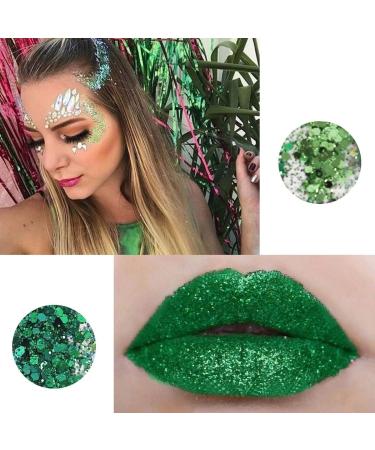 St. Patrick's Day Holographic Green Chunky Glitter 10ml - 8 Boxes | Iridescent Flakes Hexagon Tips | Nail Art, Face, Body & Hair Glitter - Buy Online on GoSupps.com